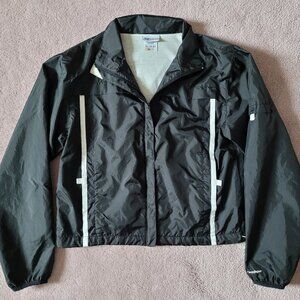 Vintage Reebok 90s Lightweight Black Windbreaker Jacket with Jersey Lining Small